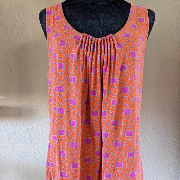 New York and Company Flowy Gray/Orange/Purple Tank, L - Picture 1 of 4